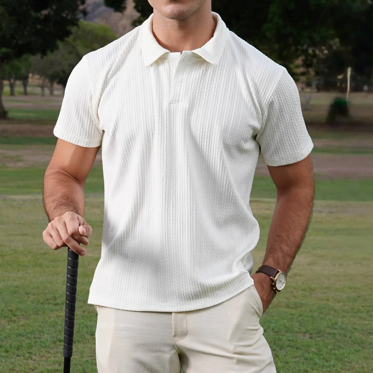 New White Polo Shirt Earth Collection